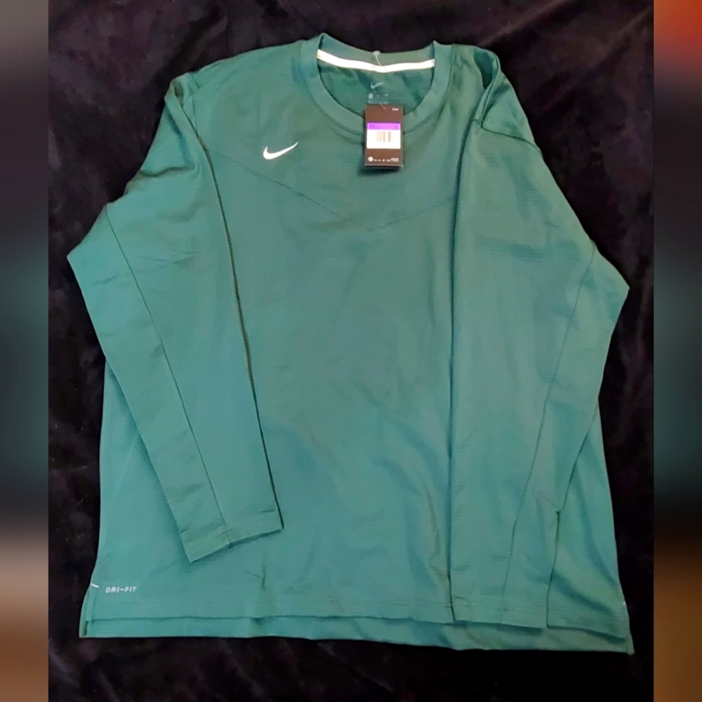 Nike Dry Fit Mens Green Long Sleeve Size 3XL